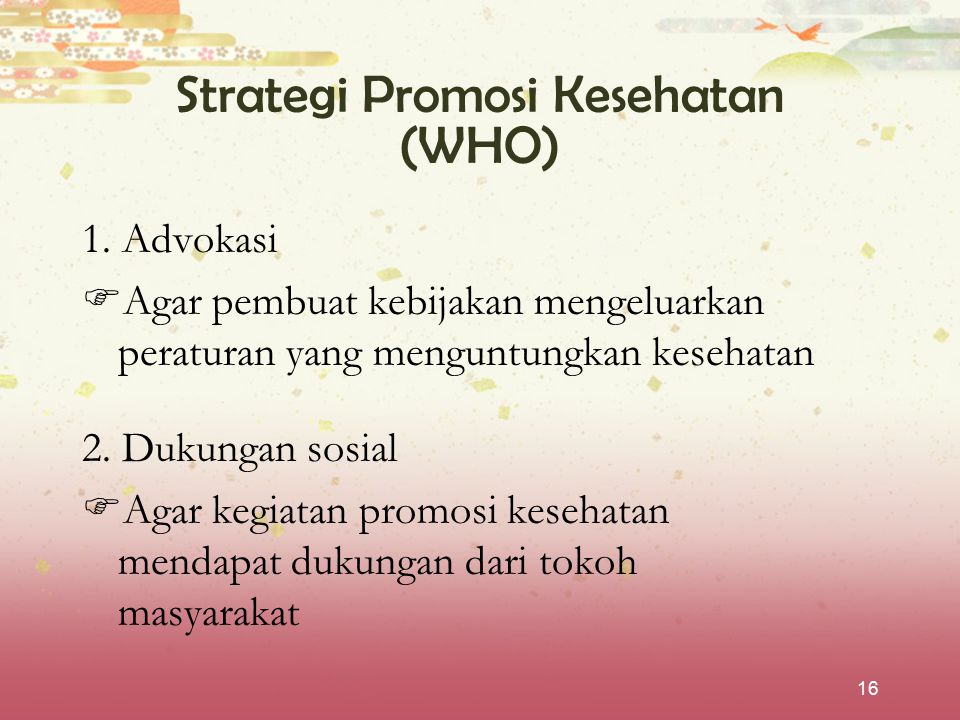 Strategi Promosi Kesehatan (WHO)