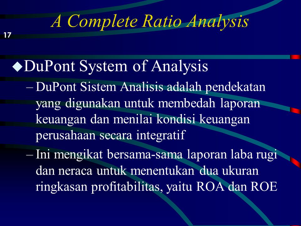 A Complete Ratio Analysis