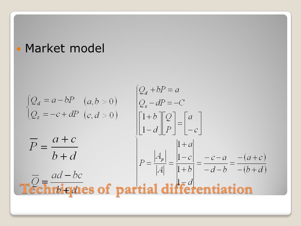 Techniques of partial differentiation