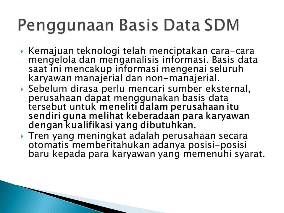 Penggunaan Basis Data SDM