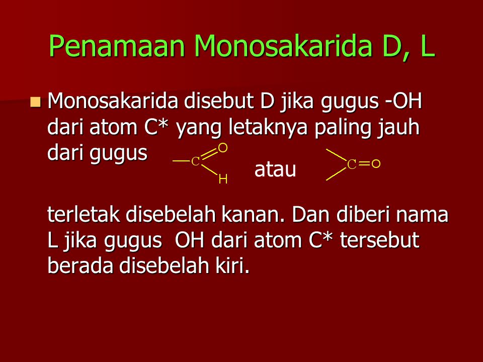 Penamaan Monosakarida D, L