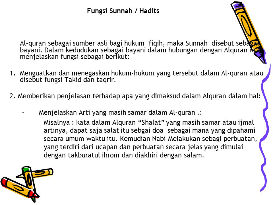 Fungsi Sunnah / Hadits