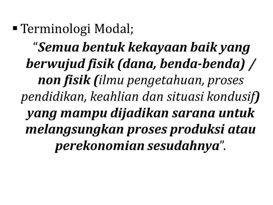 Terminologi Modal;