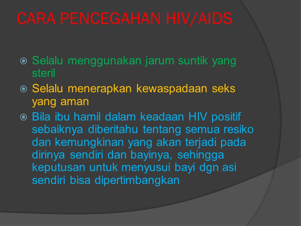 CARA PENCEGAHAN HIV/AIDS