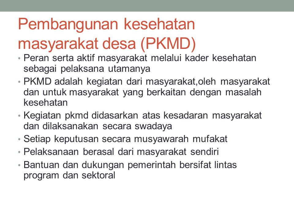 Pembangunan kesehatan masyarakat desa (PKMD)