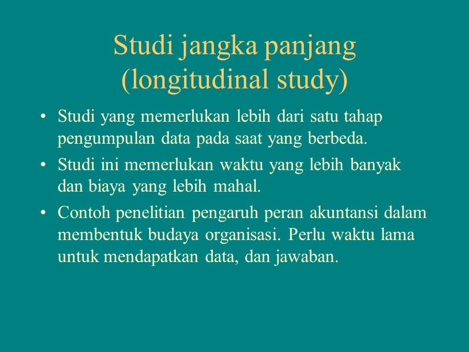 Studi jangka panjang (longitudinal study)