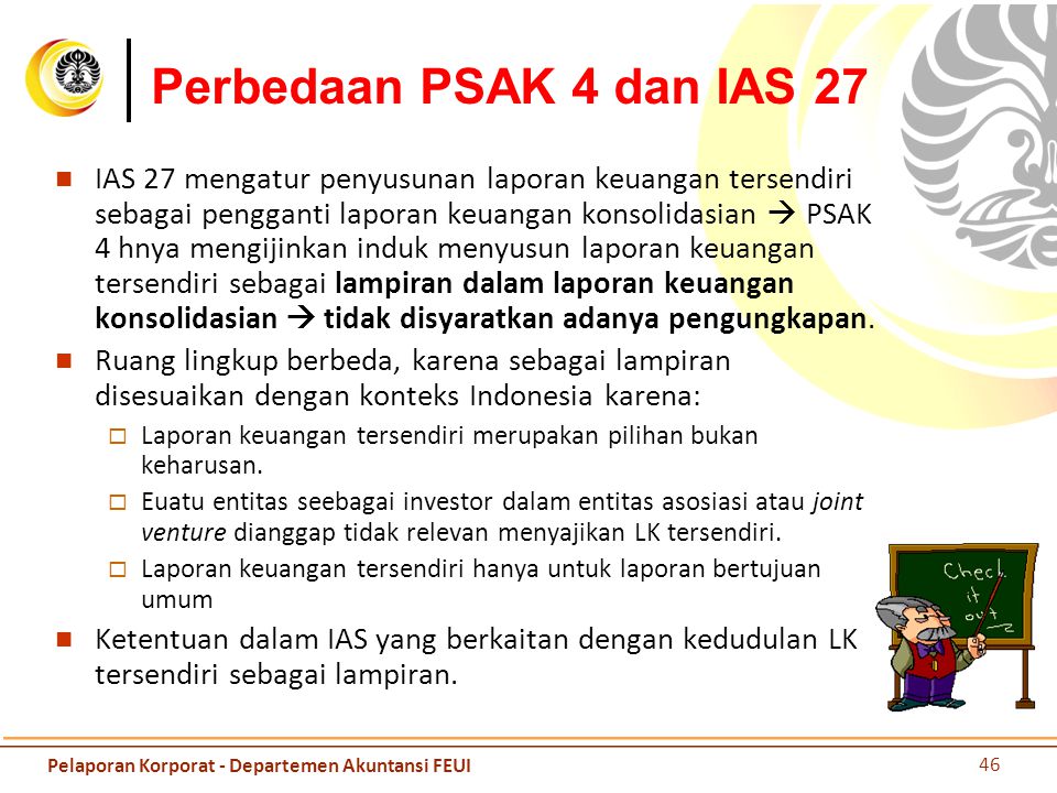 Perbedaan PSAK 4 dan IAS 27