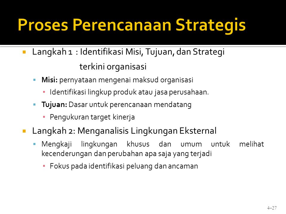 Proses Perencanaan Strategis