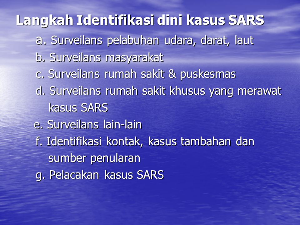 Langkah Identifikasi dini kasus SARS