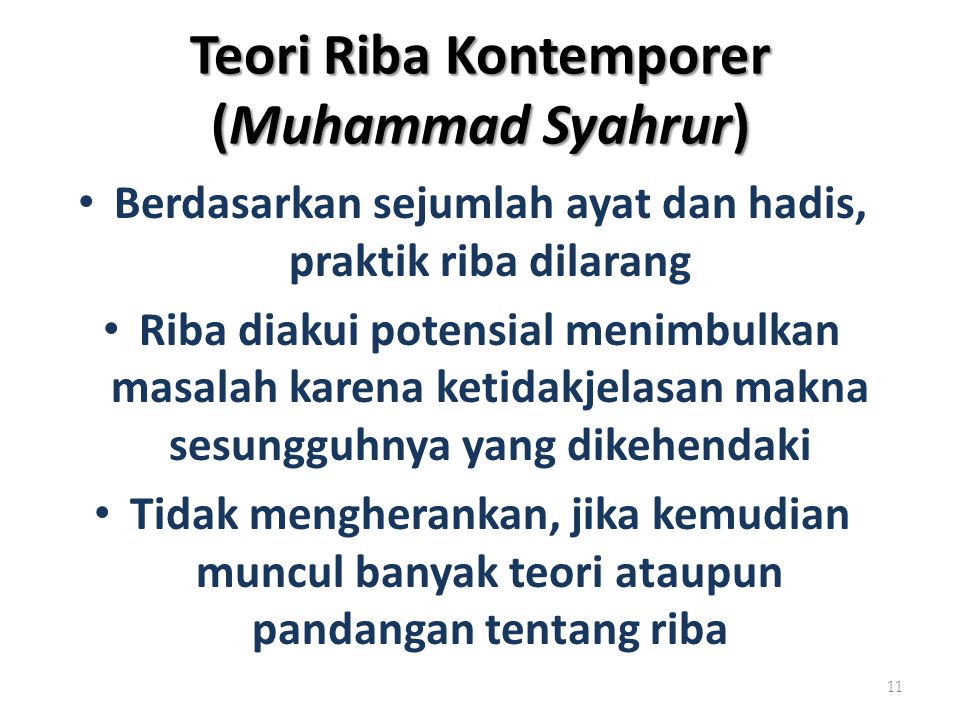 Teori Riba Kontemporer (Muhammad Syahrur)