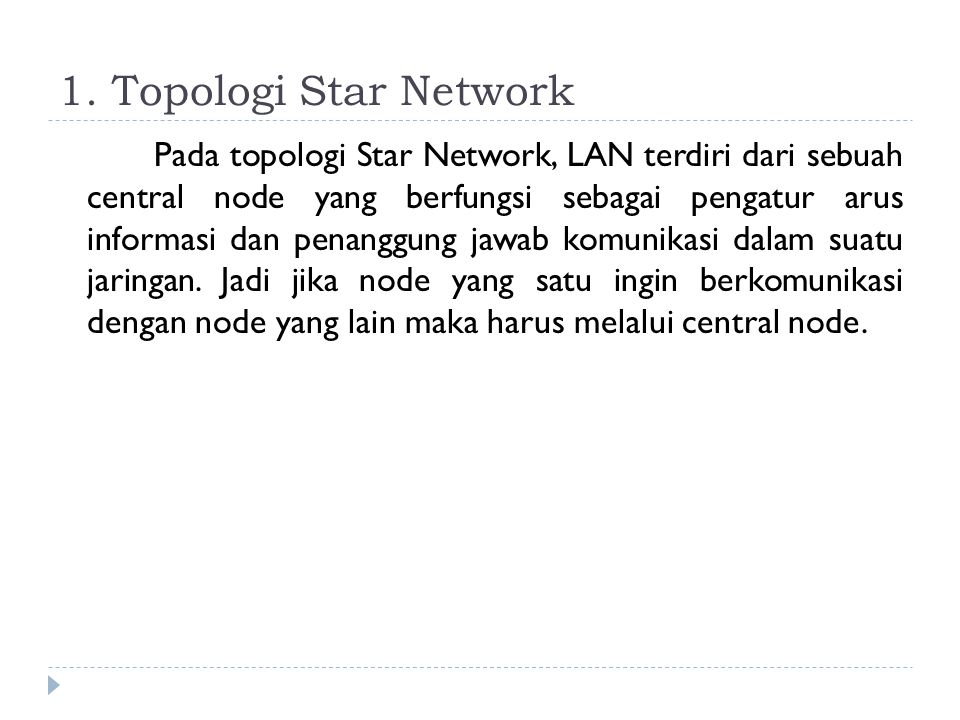 1. Topologi Star Network