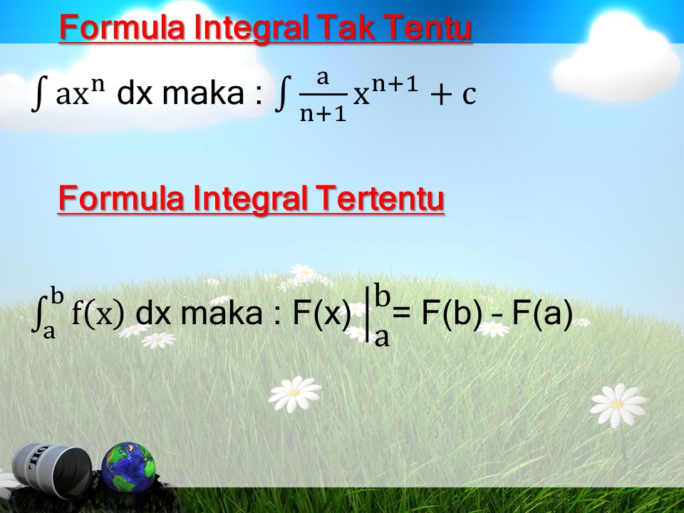 Formula Integral Tak Tentu