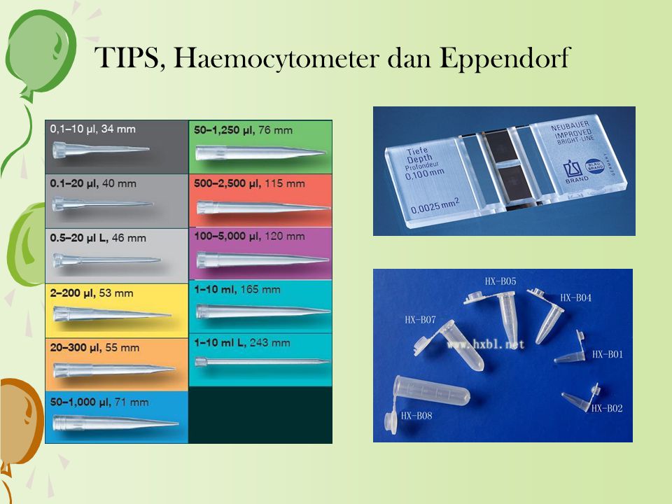 TIPS, Haemocytometer dan Eppendorf