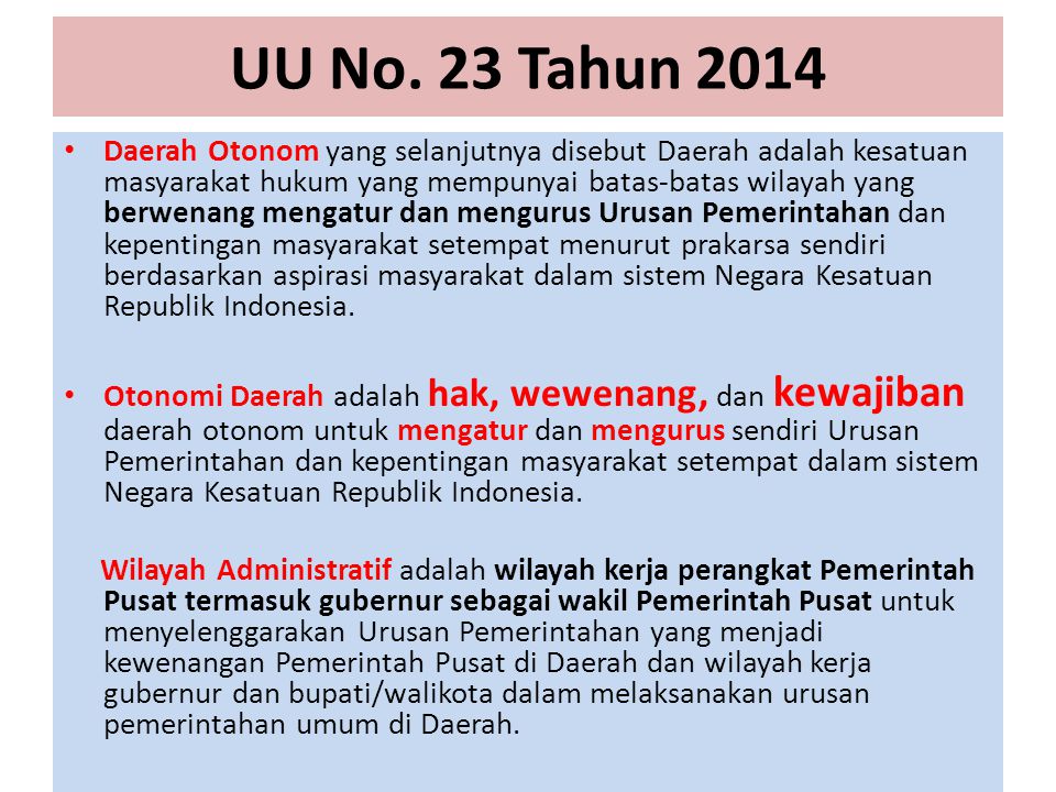 UU No. 23 Tahun 2014