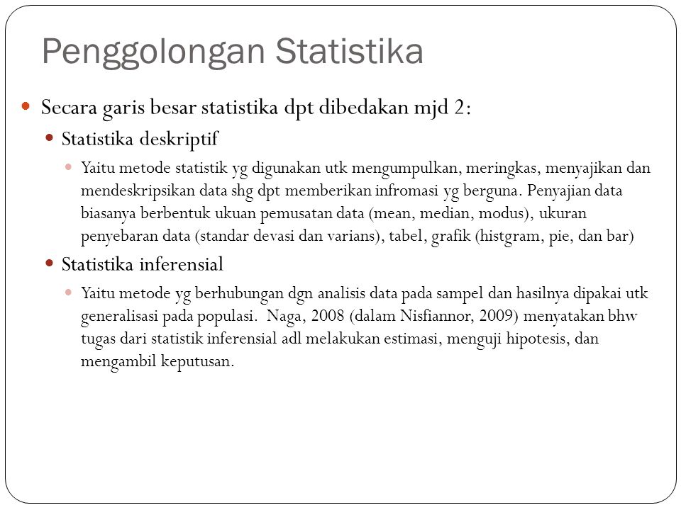 Penggolongan Statistika