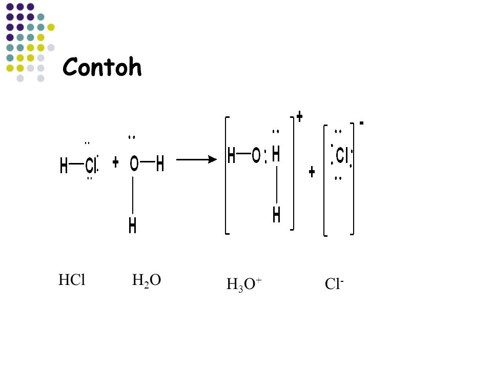 Contoh HCl H2O H3O+ Cl-