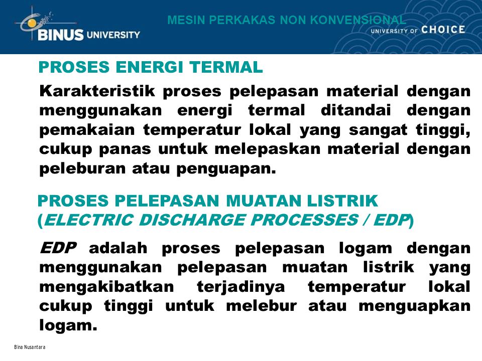 PROSES PELEPASAN MUATAN LISTRIK (ELECTRIC DISCHARGE PROCESSES / EDP)