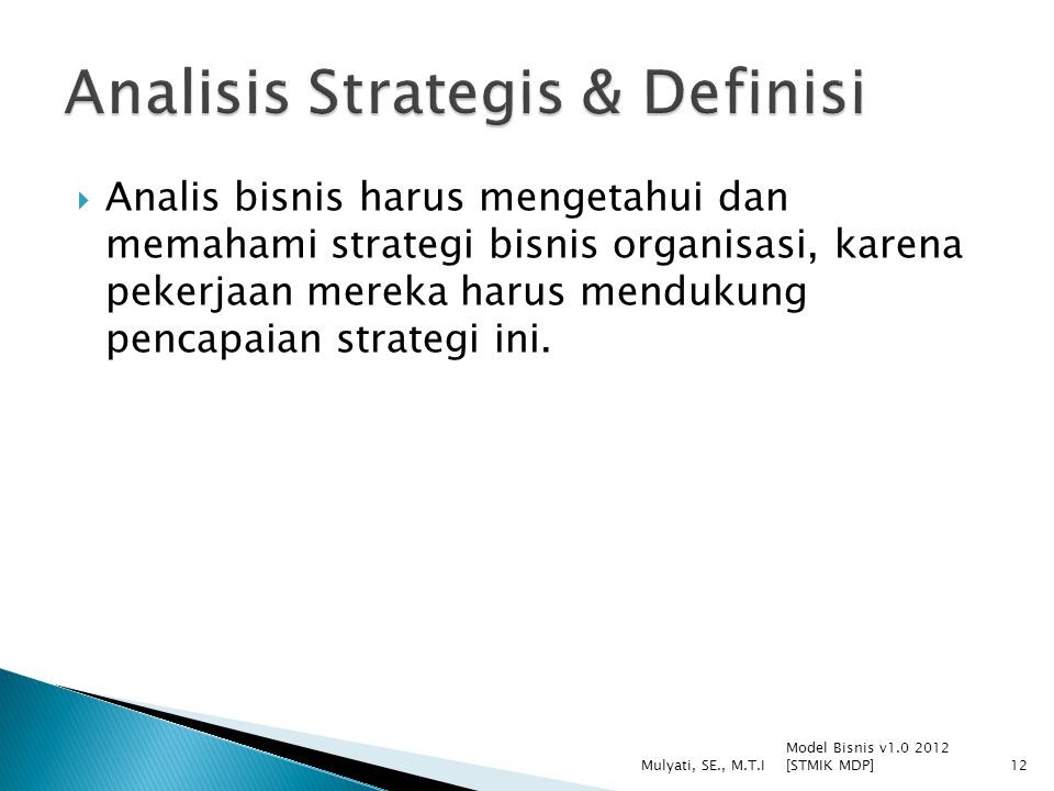 Analisis Strategis & Definisi