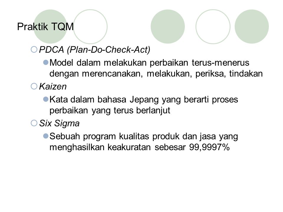 Praktik TQM PDCA (Plan-Do-Check-Act)