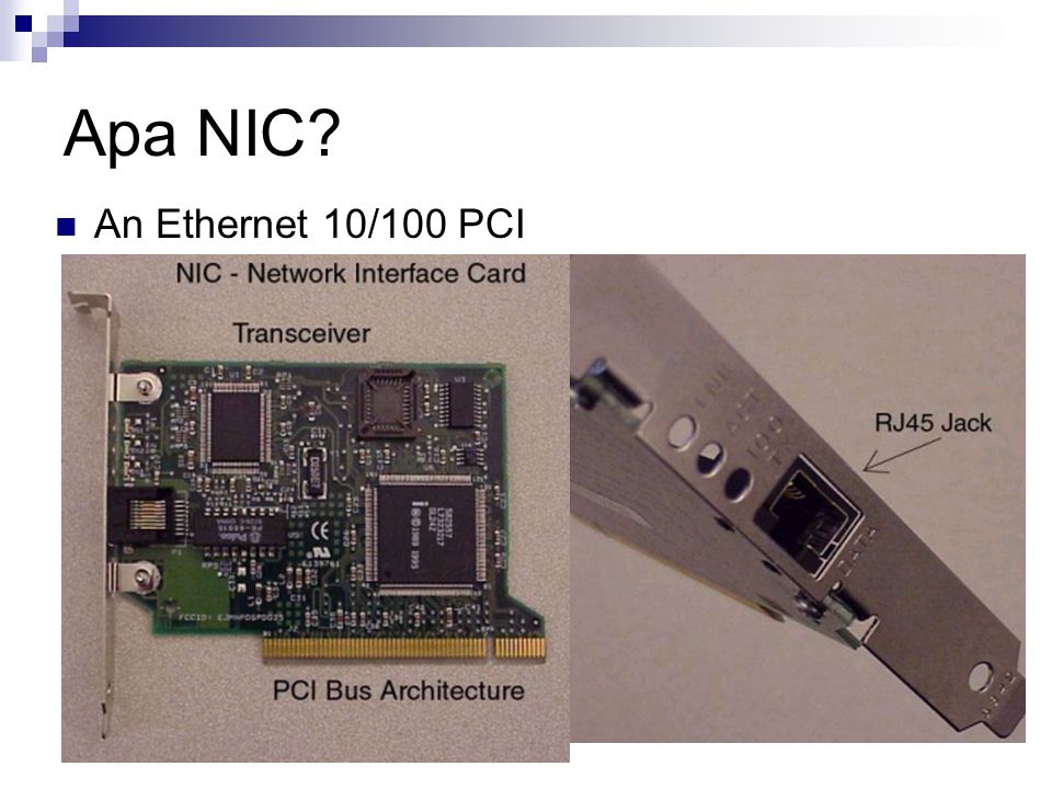 Apa NIC An Ethernet 10/100 PCI