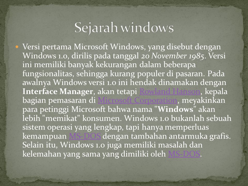 Sejarah windows