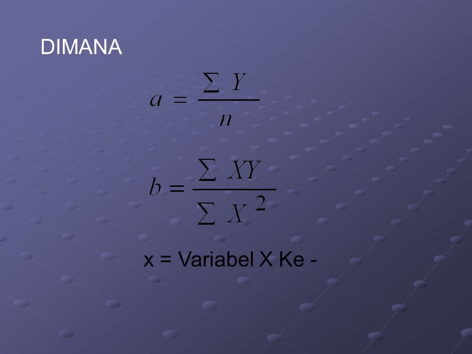 DIMANA x = Variabel X Ke -