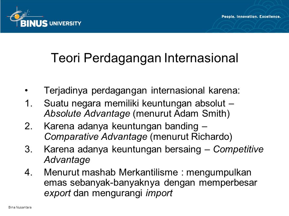 Teori Perdagangan Internasional
