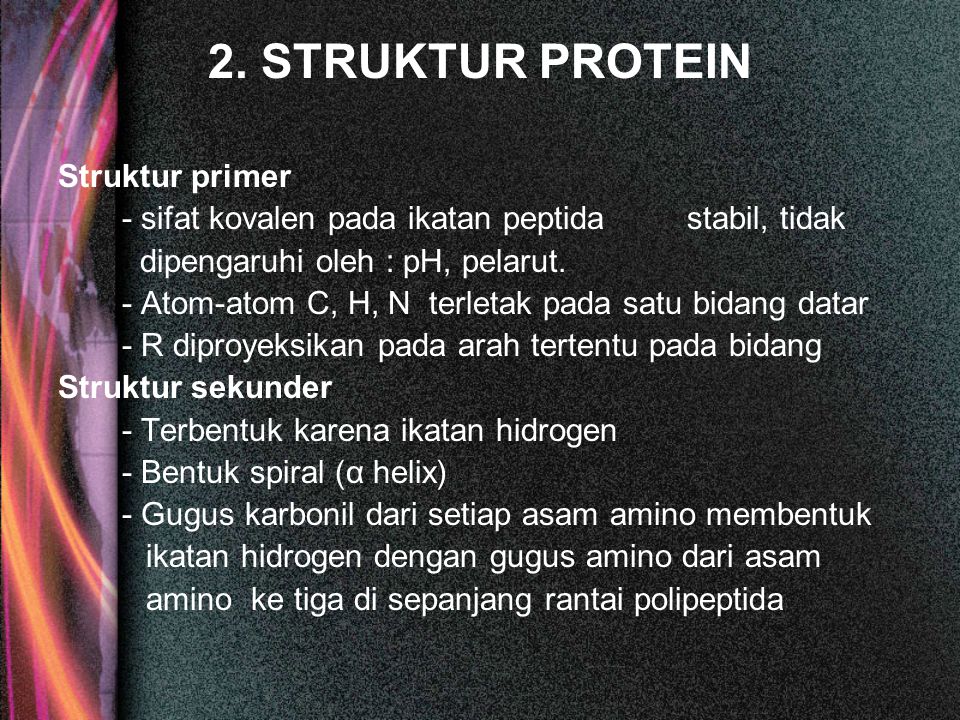 2. STRUKTUR PROTEIN Struktur primer