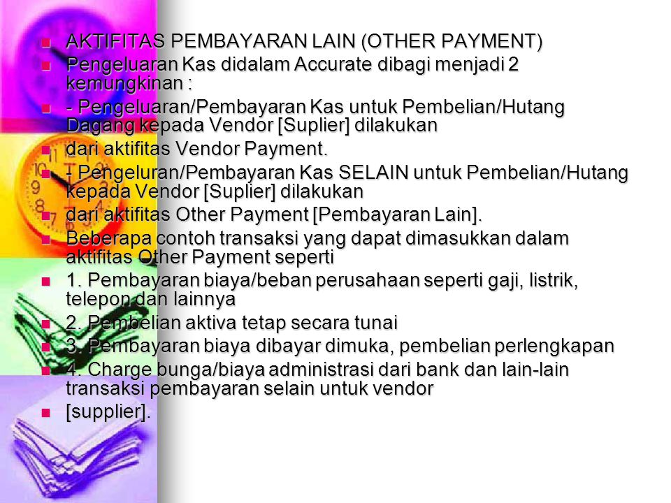 AKTIFITAS PEMBAYARAN LAIN (OTHER PAYMENT)