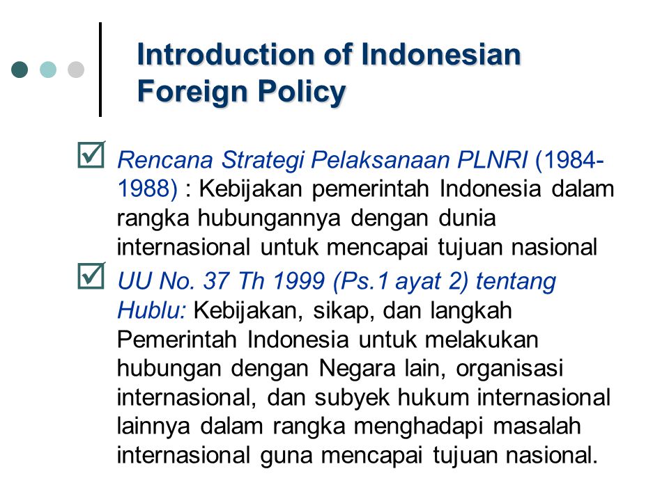 Introduction of Indonesian Foreign Policy
