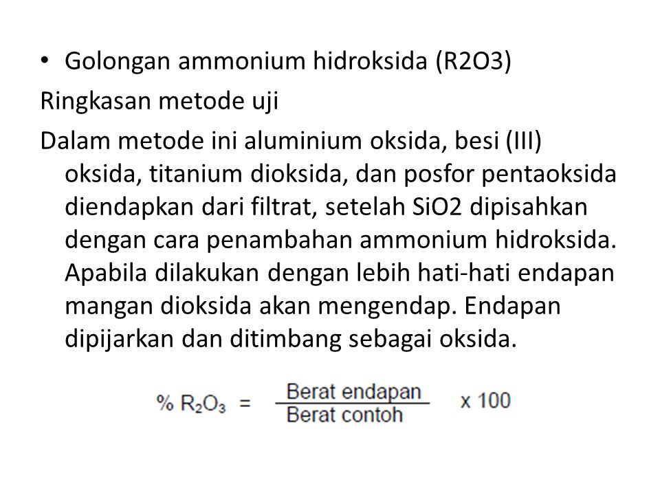 Golongan ammonium hidroksida (R2O3)