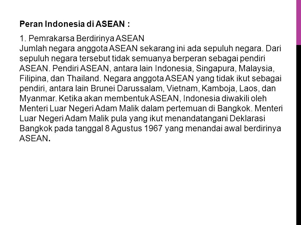 Peran Indonesia di ASEAN : 1