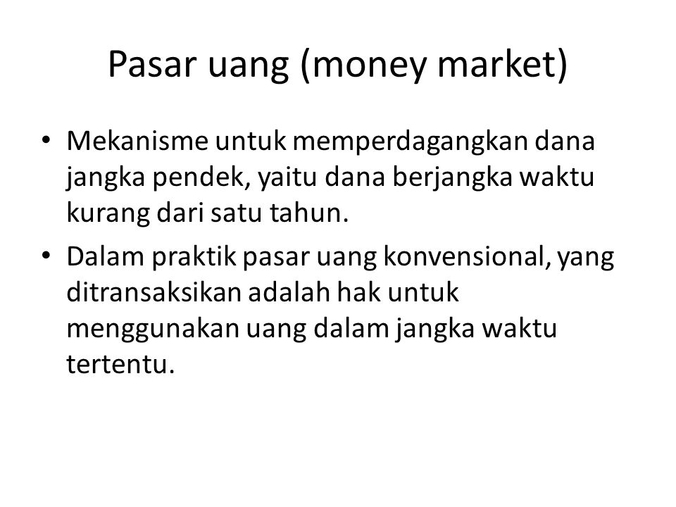 Pasar uang (money market)