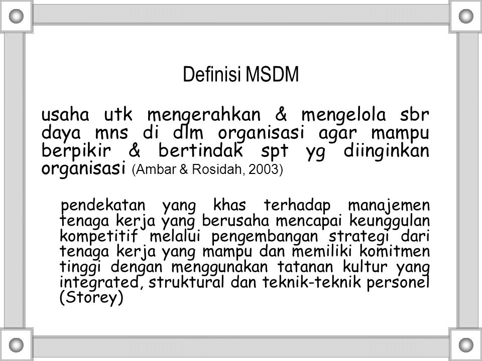 Definisi MSDM