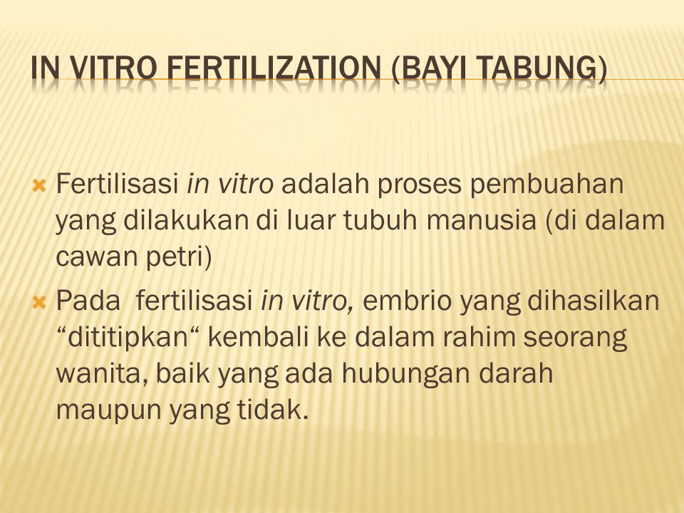 In Vitro Fertilization (Bayi Tabung)