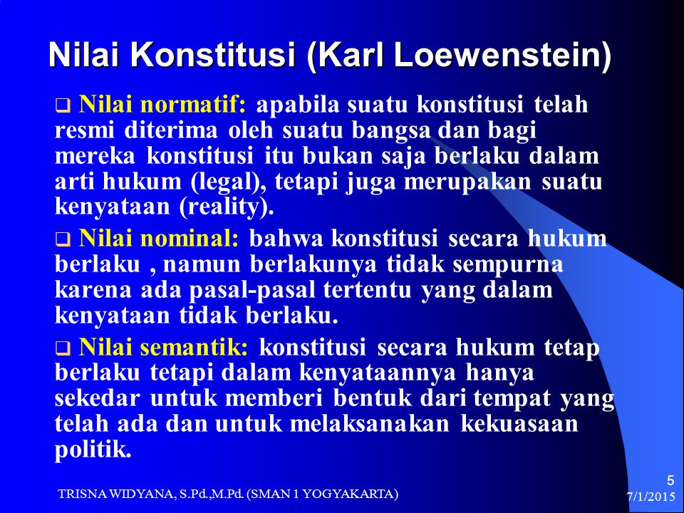 Nilai Konstitusi (Karl Loewenstein)