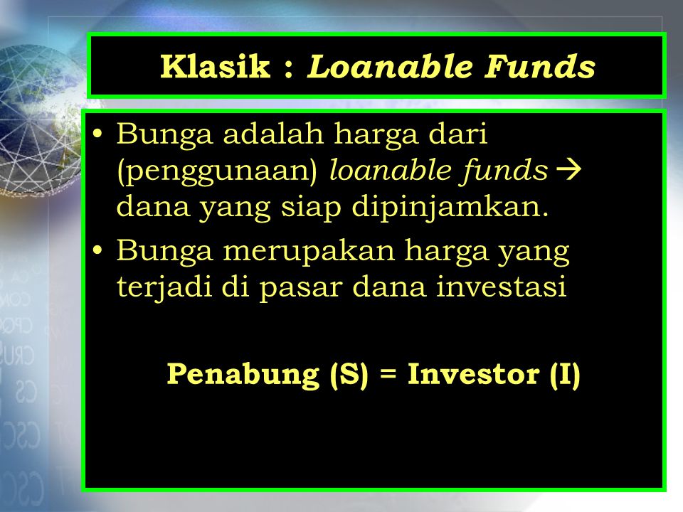 Klasik : Loanable Funds