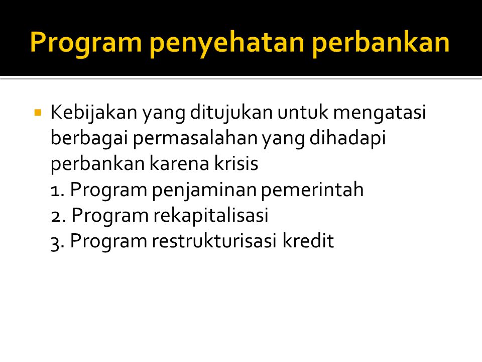 Program penyehatan perbankan