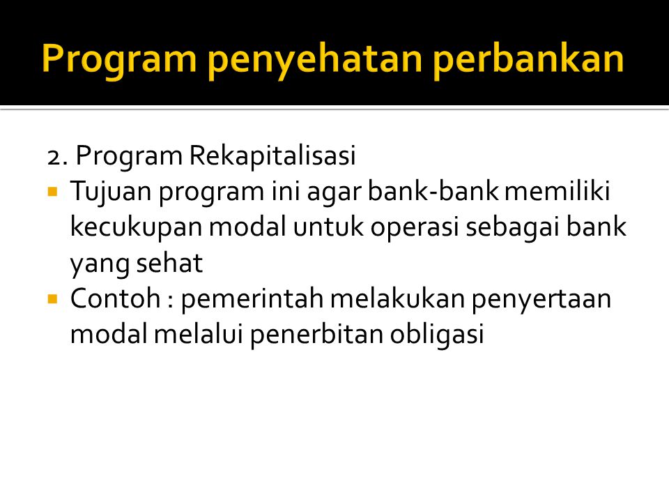 Program penyehatan perbankan