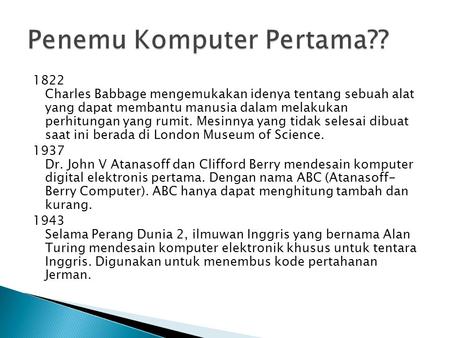 Penemu Komputer Pertama??