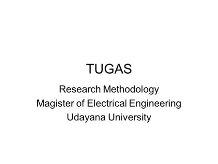 Magister of Electrical Engineering