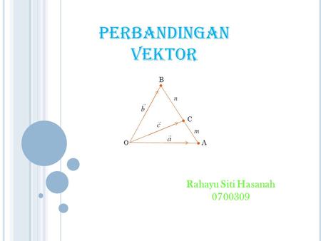 PERBANDINGAN VEKTOR B n C m O A Rahayu Siti Hasanah 0700309.