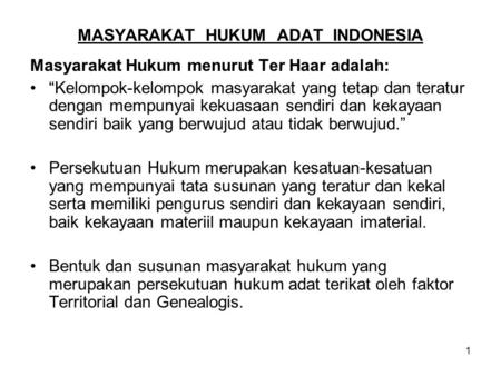 MASYARAKAT HUKUM ADAT INDONESIA