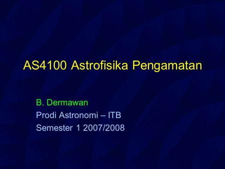 AS4100 Astrofisika Pengamatan