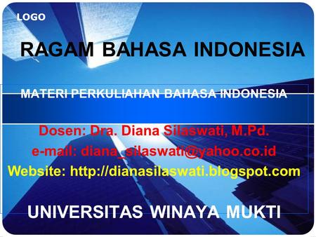 RAGAM BAHASA INDONESIA