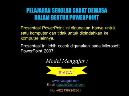 PELAJARAN SEKOLAH SABAT DEWASA DALAM BENTUK POWERPOINT