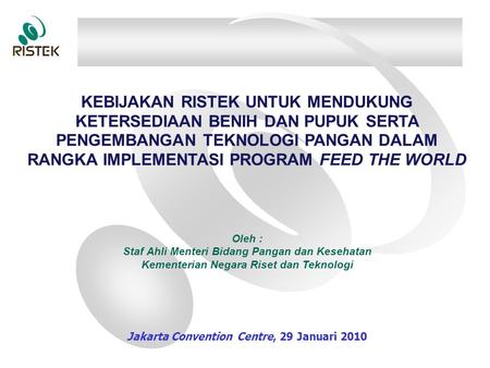Jakarta Convention Centre, 29 Januari 2010