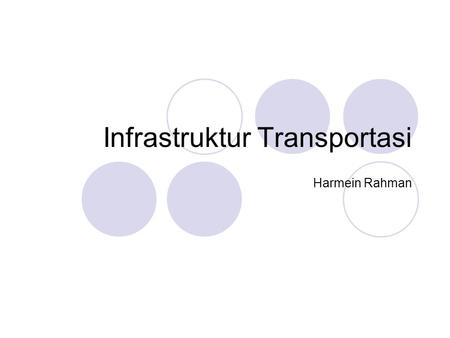 Infrastruktur Transportasi