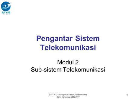 Pengantar Sistem Telekomunikasi