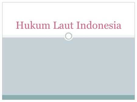 Hukum Laut Indonesia.